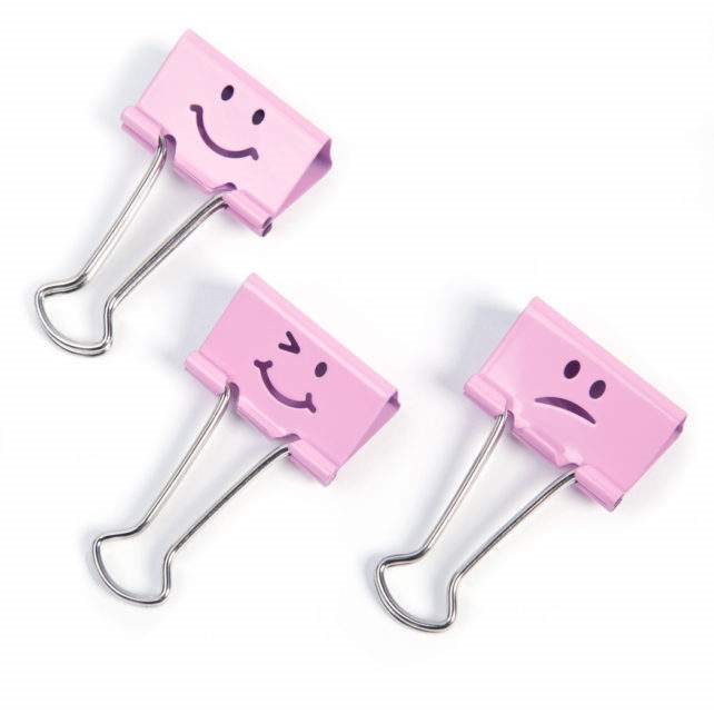 RAPESCO 19 mm – ružové Emoji Klip na dokumenty