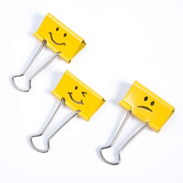 RAPESCO 32 mm – žlté Emoji Klip na dokumenty