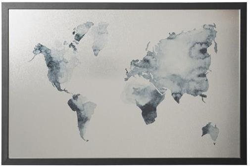 VICTORIA „Világtérkép” 40×60 cm, fekete kerettel Mágneses tábla