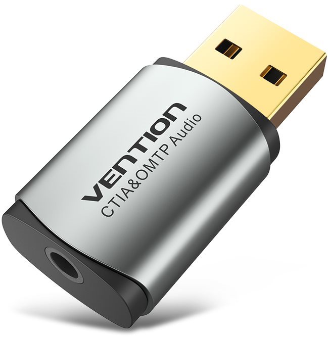 Vention USB External Sound Card Gray Metal Type (OMTP-CTIA) Carte...