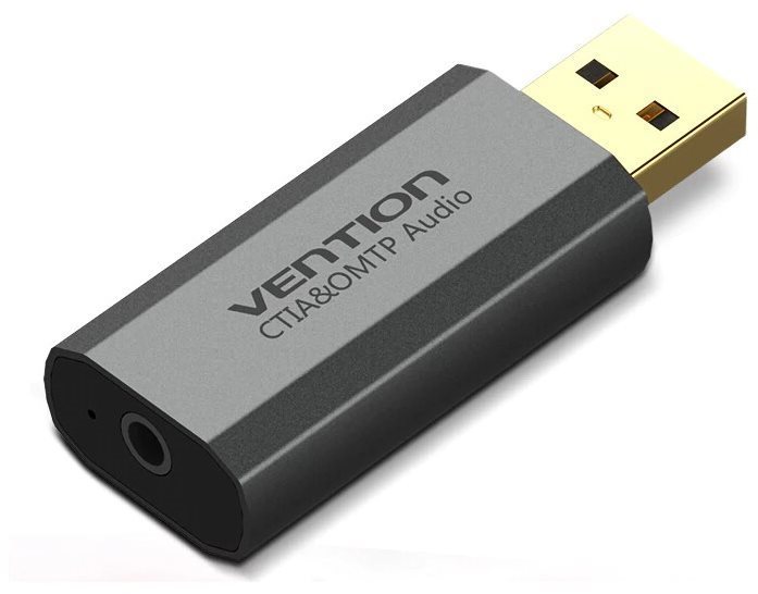 Vention Carte son externe USB type aluminium gris (OMTP-CTIA) Carte...