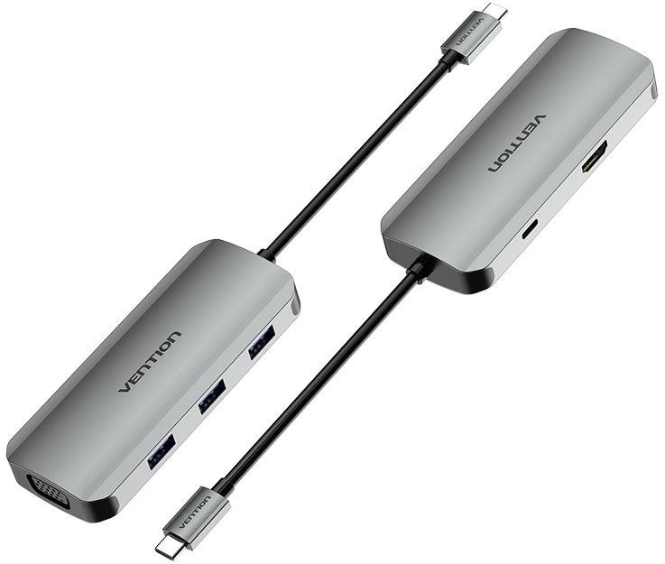 Vention 6-in-1 USB-C to HDMI / VGA / USB 3.0 x 3 / PD Docking...