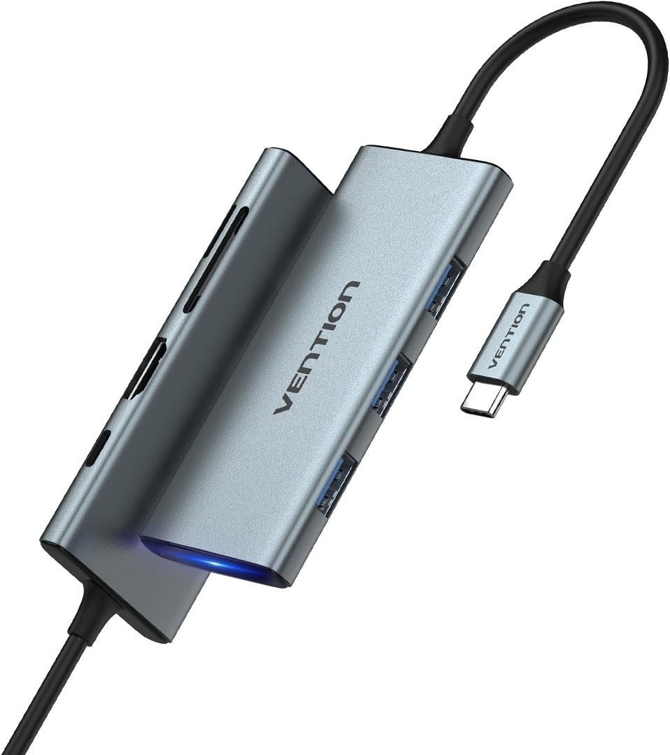Vention USB-C to HDMI/USB 3.0x3/SD/TF/PD Docking Station 0.15M Gray...