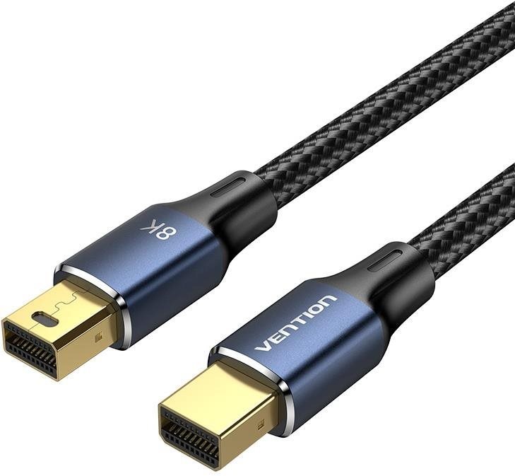 Vention Cotton Braided Mini DP Male to Male 8K HD Cable 2m Blue...