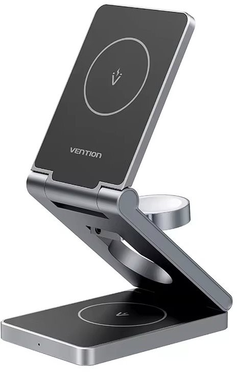 Vention 3in1 Wireless Folding MagCharger, Space Grey MagSafe...
