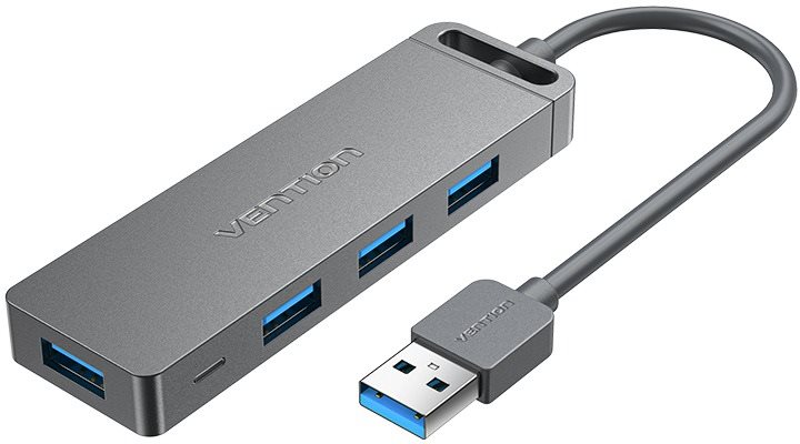 Vention 4-Port USB 3.0 Hub With Power Supply 0.5M Gray (Metal...