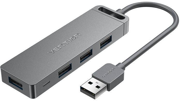 Vention 4-Port USB 2.0 Hub With Power Supply 0.15M Gray USB Hub