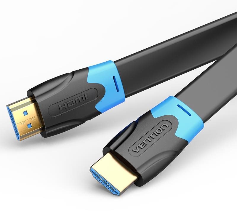Vention Flat HDMI Cable 3M Black Videokabel