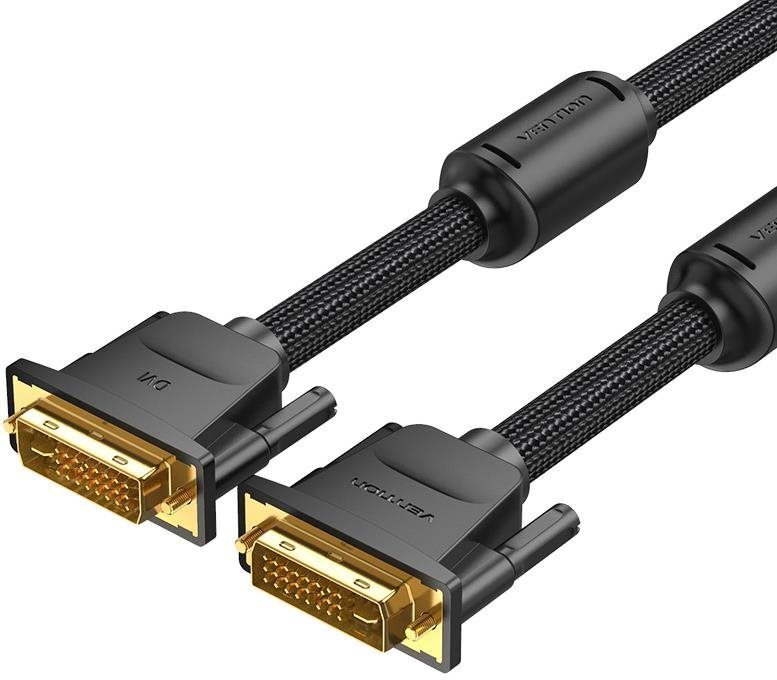 Vention Cotton Braided DVI Dual-link (DVI-D) Cable 5M Black Video...