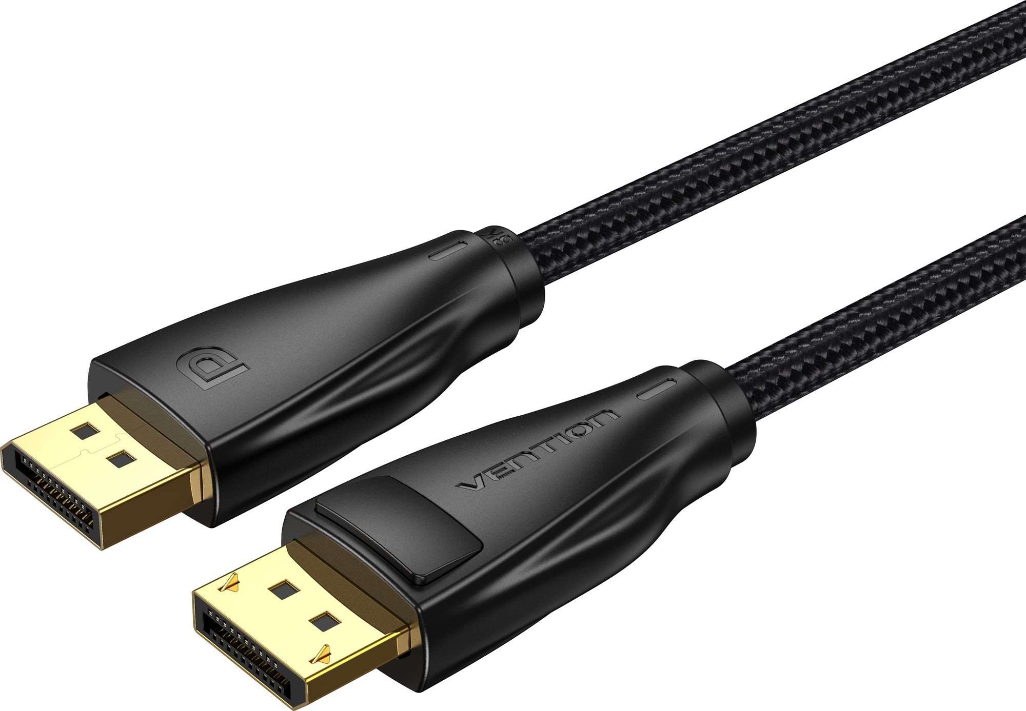 Vention Cotton Braided DP 1.4 (Display Port) 1m Black Videokabel