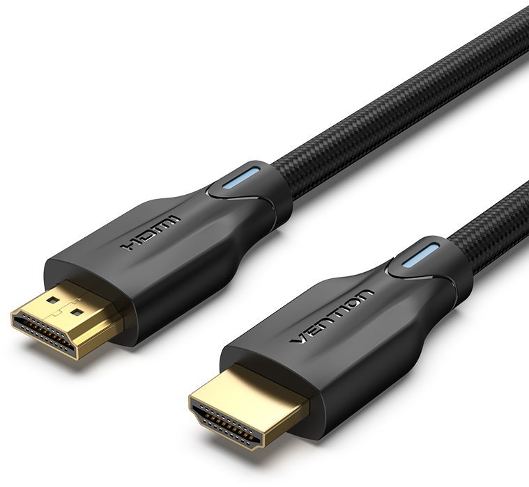 Vention Cotton Braided 8K HDMI 2.1 Cable 0.5M Black Video Cable