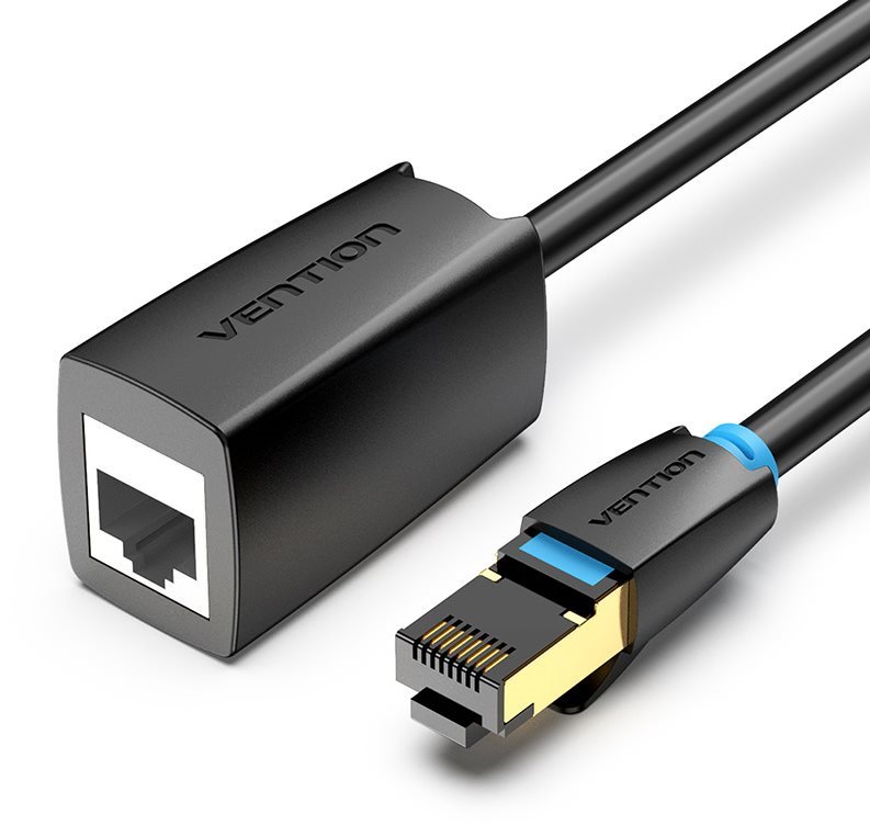 Vention Cat.8 SFTP Extension Patch Cable 0.5M Black Ethernet Cable