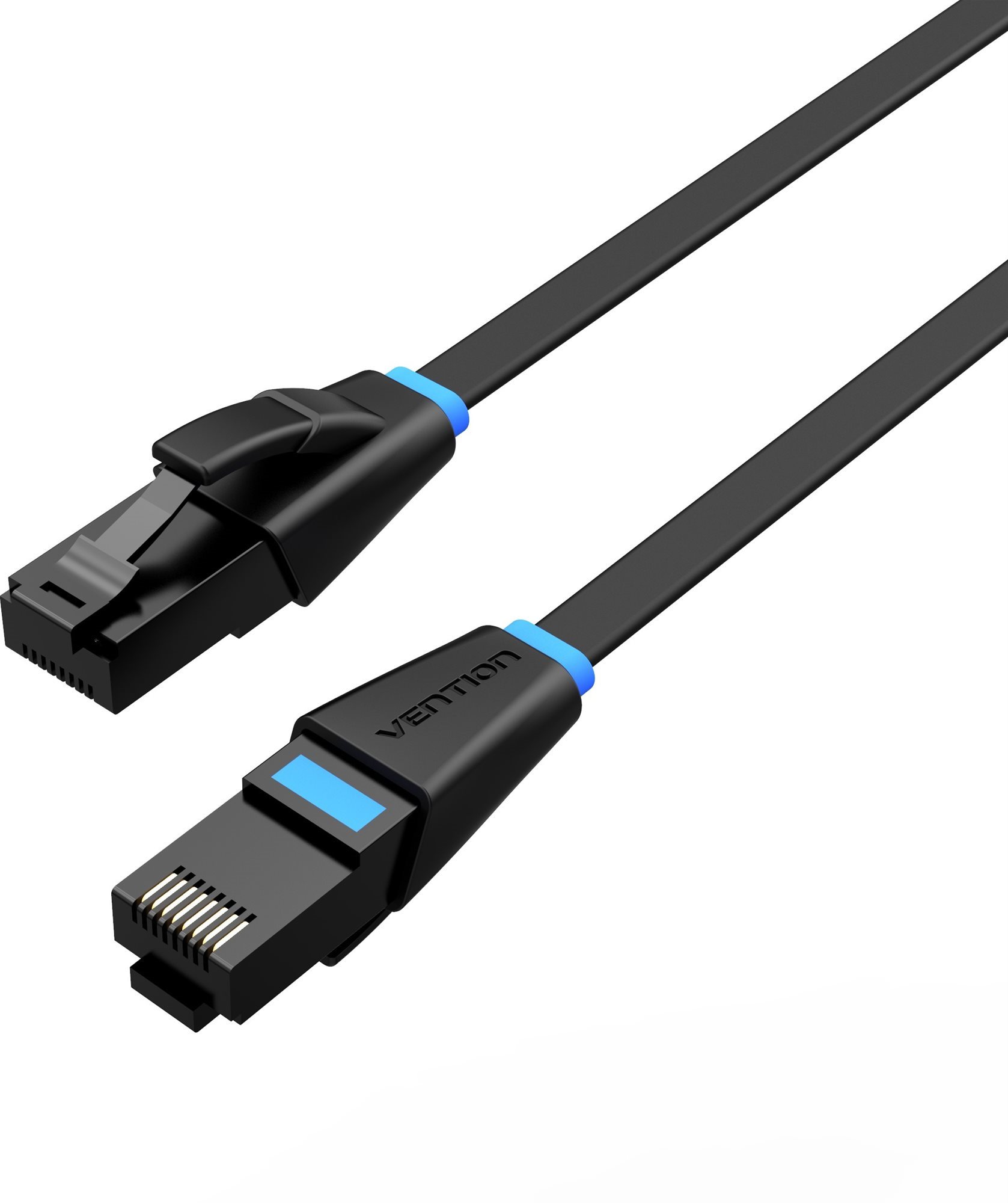 Vention Flat Cat.6 UTP Patch Cable 0.5M Black Sieťový kábel