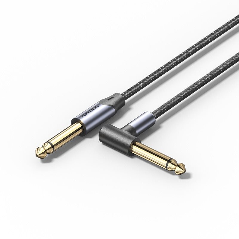 Vention Cotton Braided 6,35mm TS Male to Male Right Angle Audio...