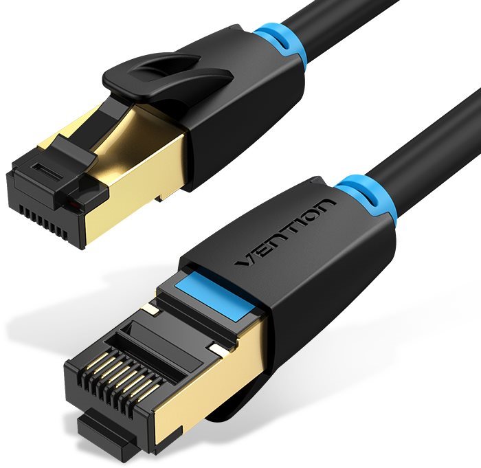 Vention Cat.8 SSTP Patch Cable, 3m, Black Ethernet Cable