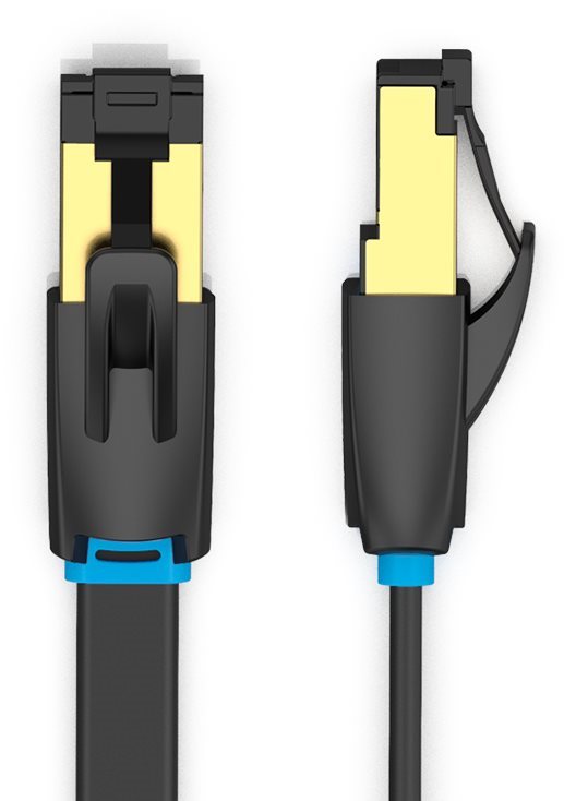 Vention Flat Cat.8 Patch Cable, 1.5m, Black Ethernet Cable