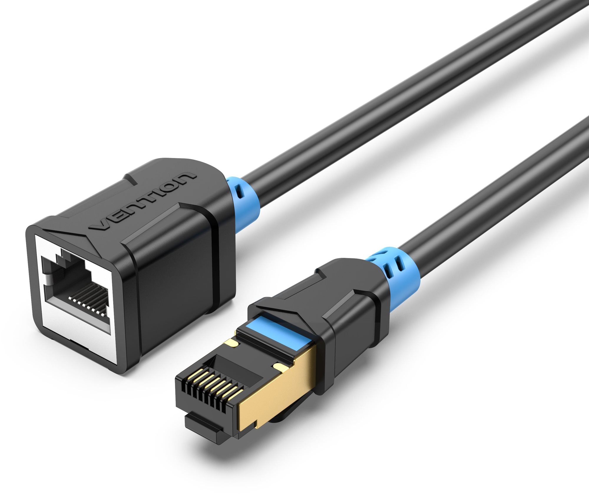 Vention Cat.6 SSTP Extension Patch Cable, 2m, Black Ethernet Cable
