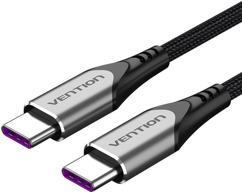 Vention Type-C (USB-C) 2.0 (M) to USB-C (M) 100W / 5A Cable 1m Gray...