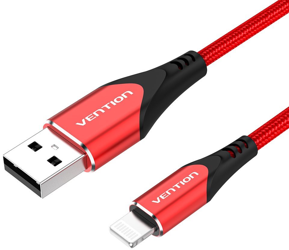 Vention Lightning MFi to USB 2.0 Braided Cable (C89) 2m Red...