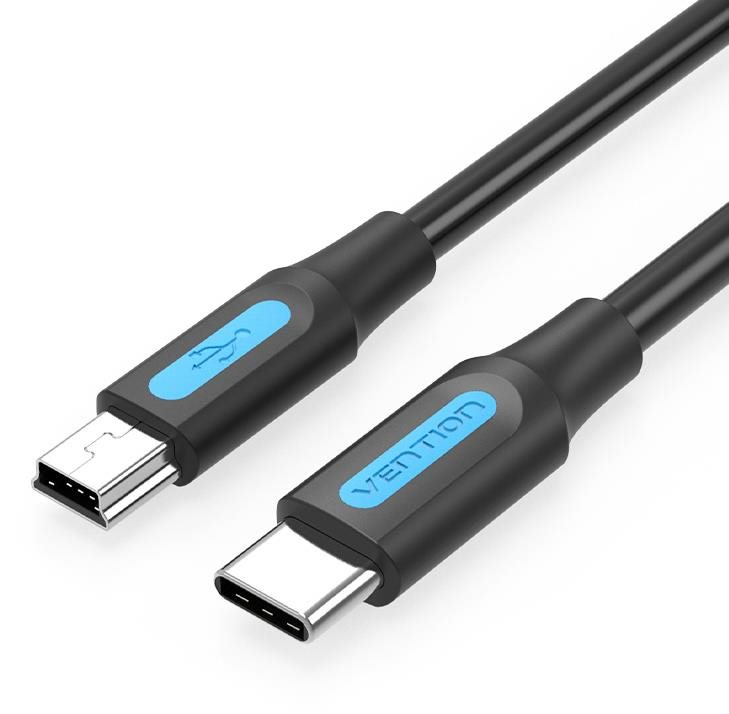 Vention USB-C 2.0 to Mini USB 2A Cable 1M Black Câble de données