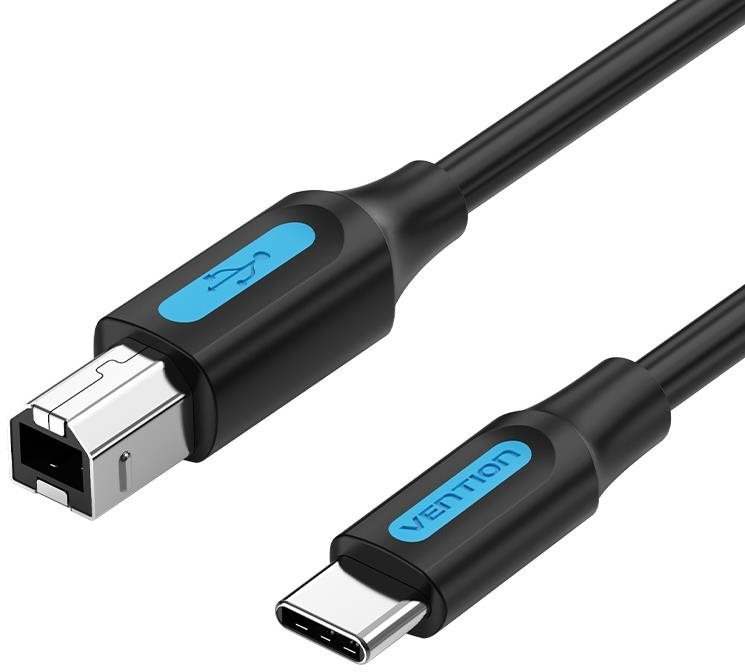 Vention USB-C 2.0 to USB-B Printer 2A Cable 0,5 m Black Dátový kábel