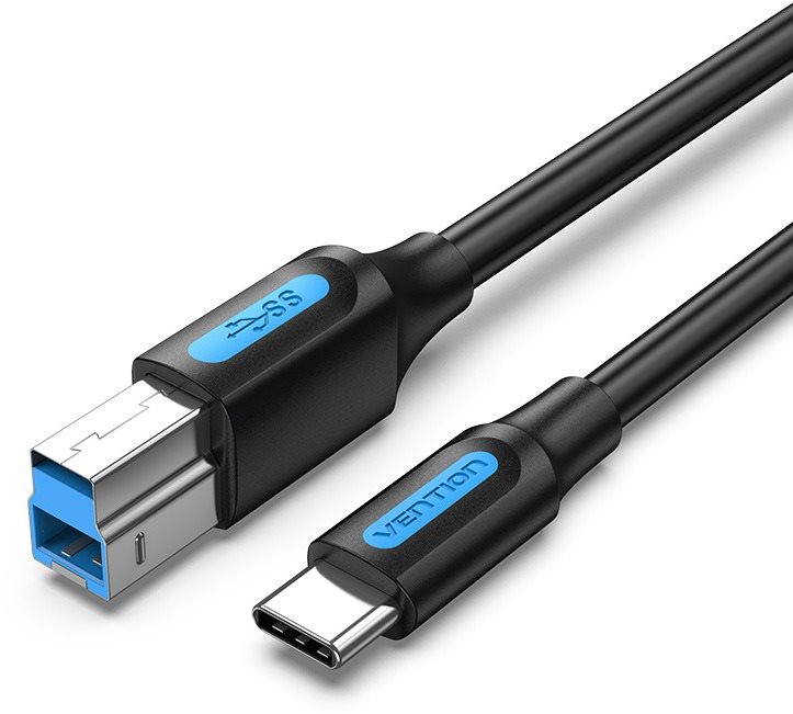 Vention USB-C 3.0 to USB-B Printer 2A Cable 0.5M Black Datenkabel