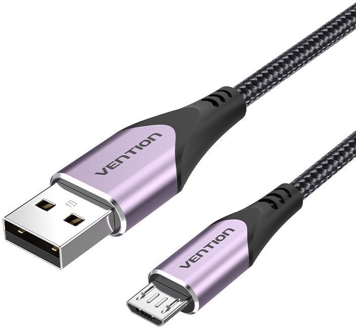 Vention Cotton Braided Micro USB to USB 2.0 Cable Purple 1.5m...