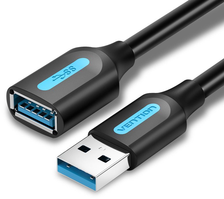 Vention USB 3.0 Male to Female Extension Cable 3m Black Datenkabel