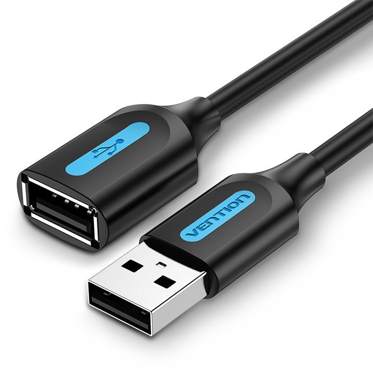 Vention USB 2.0 Male to USB Female Extension Cable 0.5M Black PVC...
