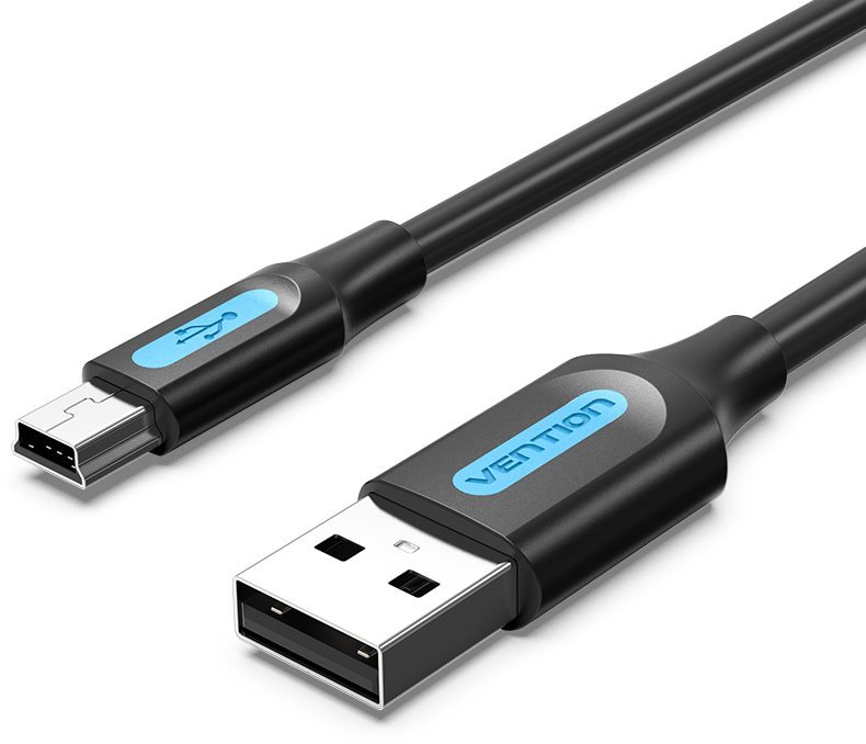 Vention Mini USB (M) to USB 2.0 (M) Cable 0.25M Black PVC Type...