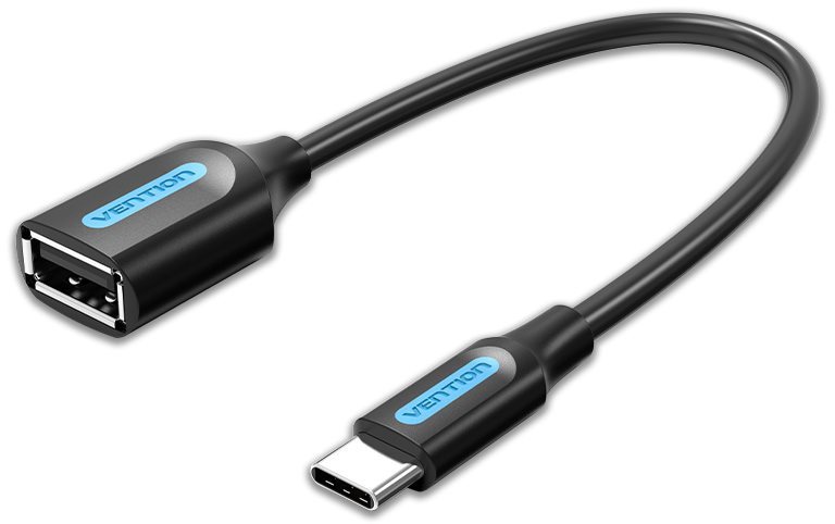 Vention USB-C (M) to USB (F) OTG Cable 0.15m Black PVC Type Redukcia