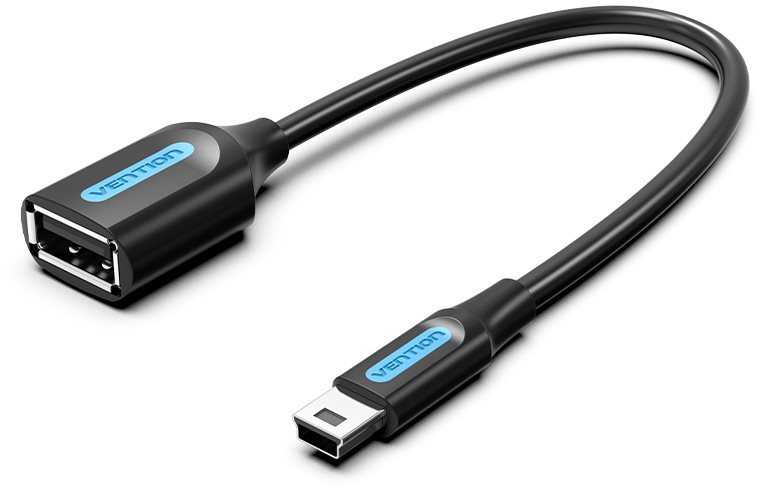 Vention Mini USB (M) to USB (F) OTG Cable 0.15m Black PVC Type...