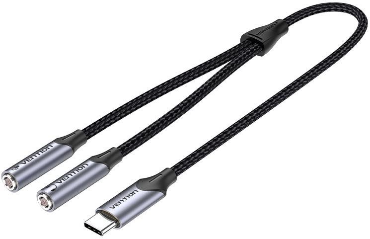 Vention USB-C Male to TRS Audio & Mic Jack 0,3 m Gray Aluminum...
