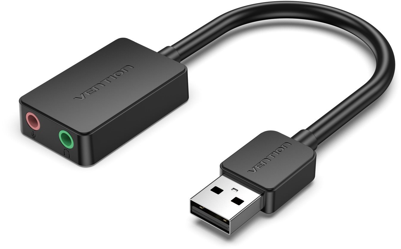 Vention 2-port USB External Sound Card 0.15M Black Externe Soundkarte