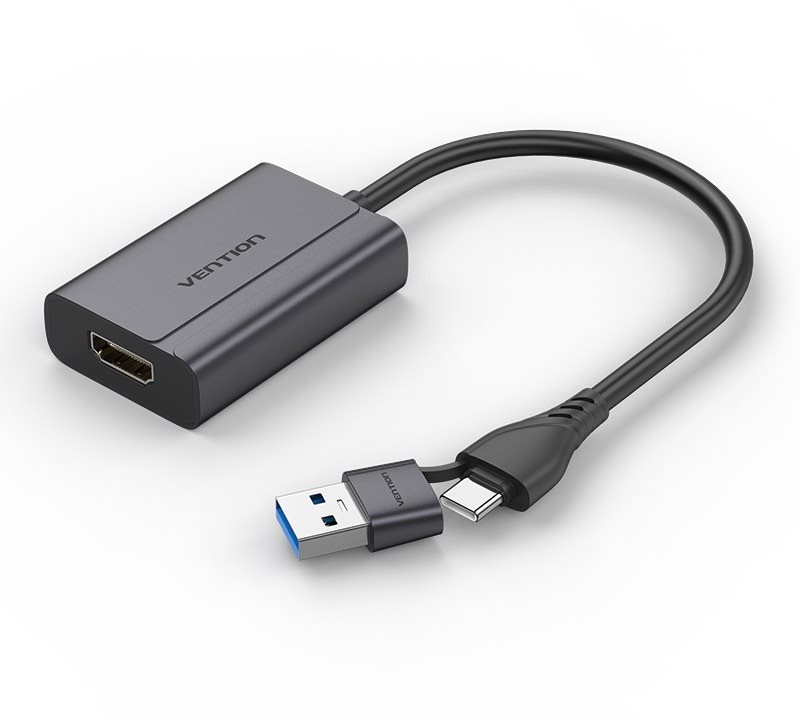 Vention USB-C and USB-A to HDMI Converter Gray Aluminium Alloy...