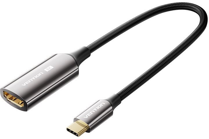 Vention Cotton Braided USB-C to HDMI 8K Converter 0.25m Black Zinc...