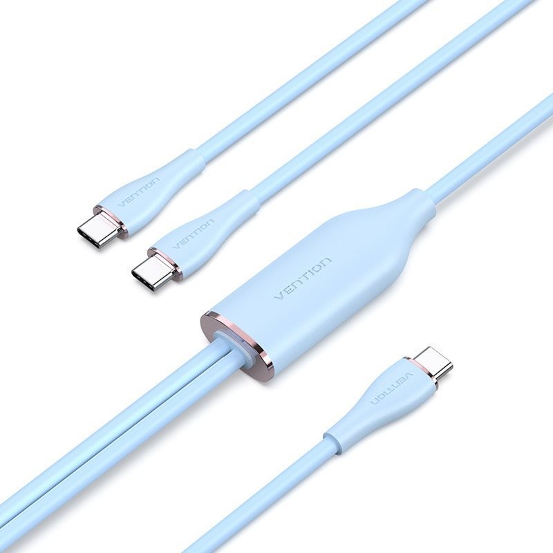 Vention USB 2.0 Type-C Male to 2 Type-C Male 5A Cable Silicone...