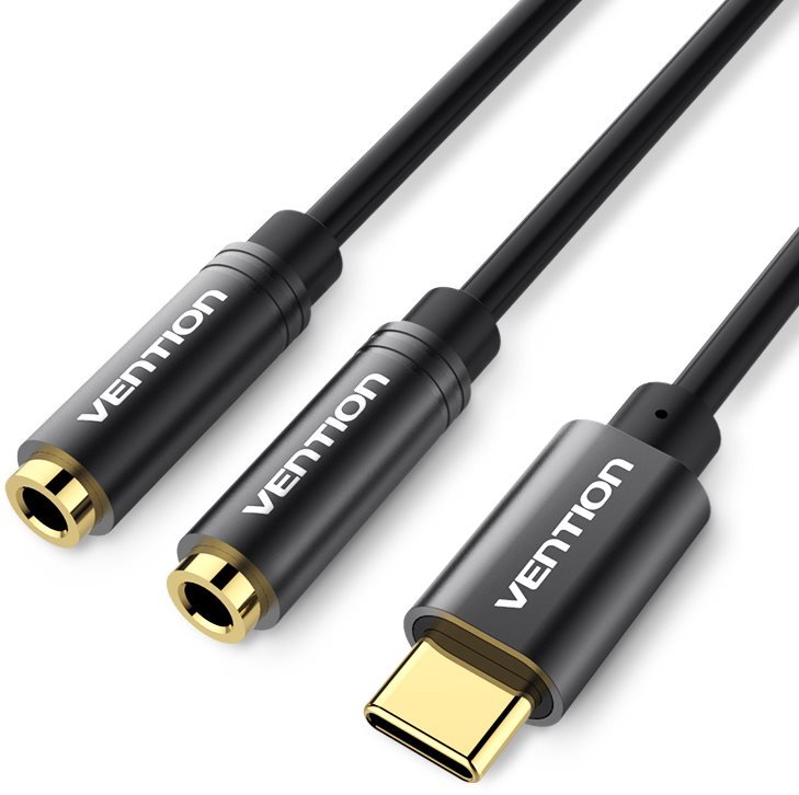 Câble audio Vention Type-C (USB-C) vers double femelle 3,5 mm, 0,3...