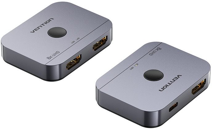 Vention 2-Port Bi-Directional 8K HDMI Switcher Gray Aluminium Alloy...