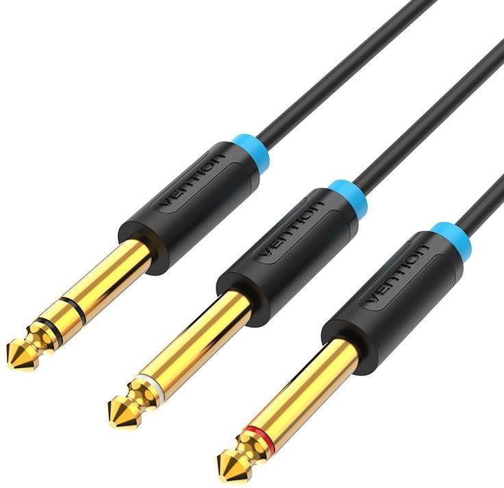 Vention TRS 6,5 mm Male to 2*6,5 mm Male Audio Cable 3 m Black...