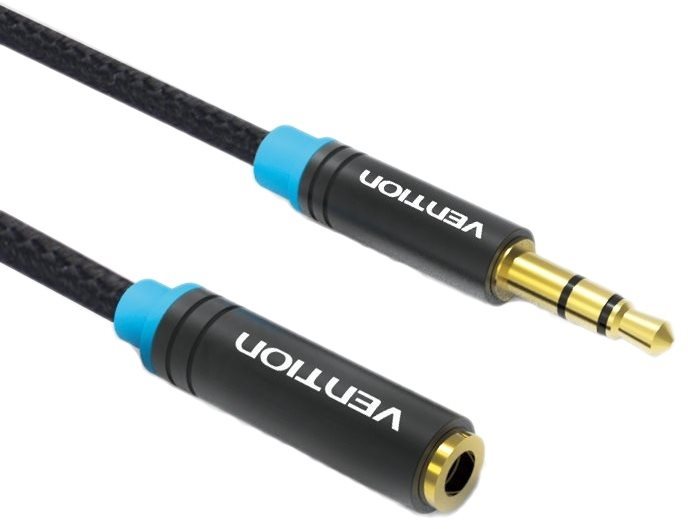 Vention Cotton Braided 3.5mm Jack Audio Extension Cable, 3m, Black,...