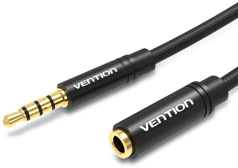 Vention Cotton Braided 3.5mm Audio Extension Cable 3m Black Metal...