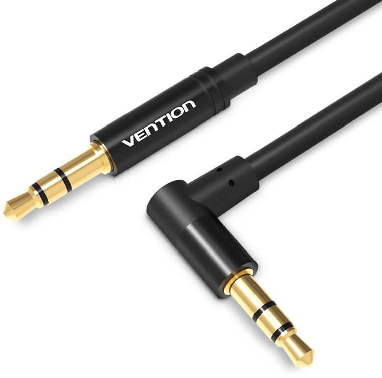 Vention 3.5mm to 3.5mm Jack 90° Audio Cable, 1m, Black, Metal Type...