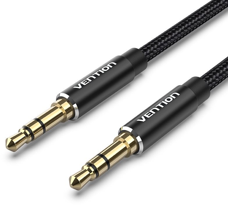 Vention Cotton Braided 3,5 mm Male to Male Audio Cable 1 m Black...