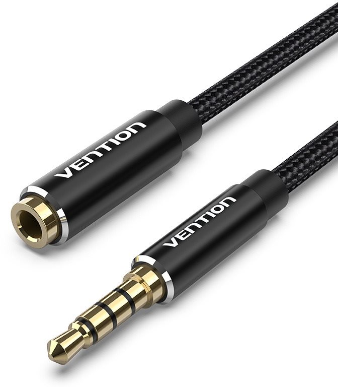 Vention Cotton Braided TRRS 3,5 mm Male to 3,5 mm Female Audio...