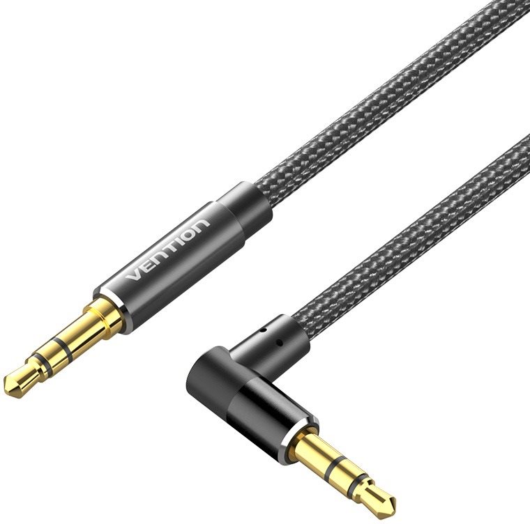 Vention Cotton Braided 3,5 mm Male to Male Right Angle Audio Cable...