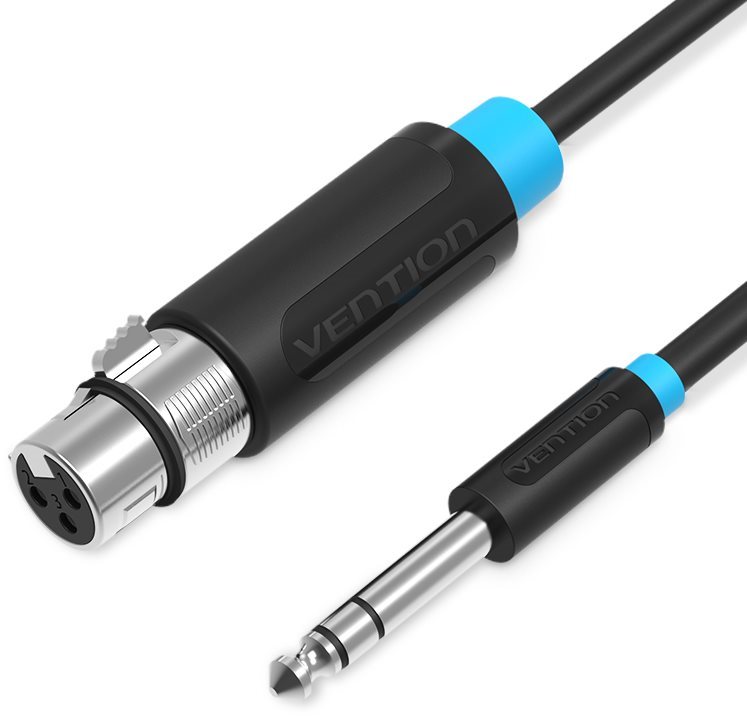 Vention 6.3mm Male to XLR Female Audio Cable 10m Black Audio kábel