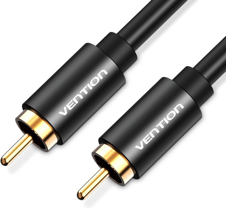 Vention 1x RCA Male to 1x RCA Male Cable 1m Black Audio kabel