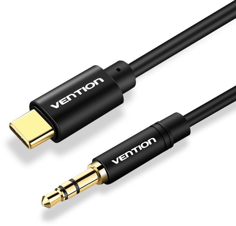 Vention Type-C (USB-C) to 3.5mm Male Spring Audio Cable, 1m, Black,...