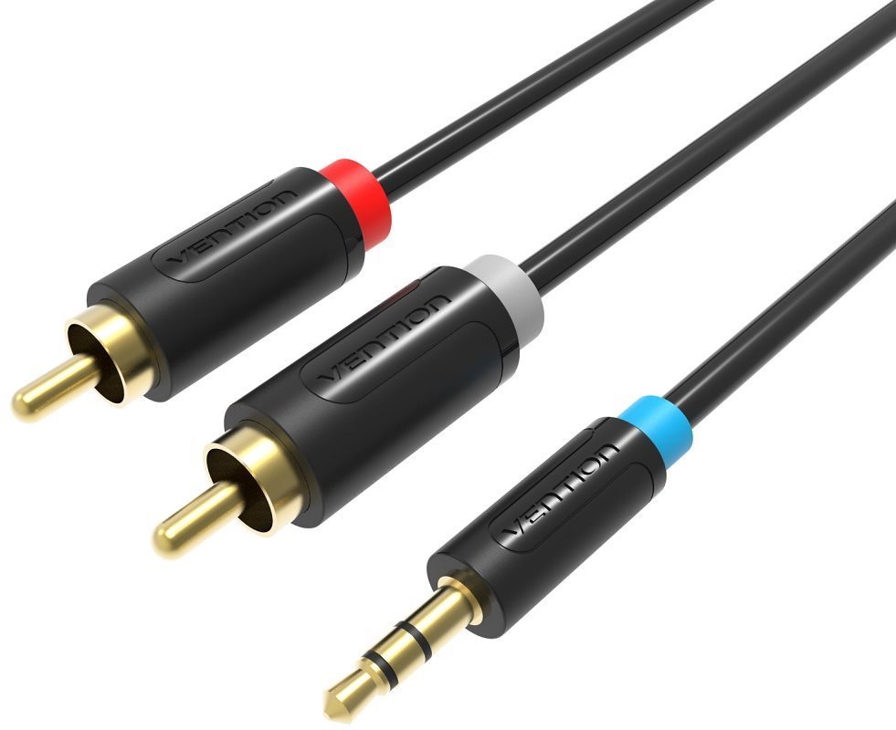 Vention 3.5mm Jack Male to 2-Male RCA Adapter Cable 2M Black AUX...